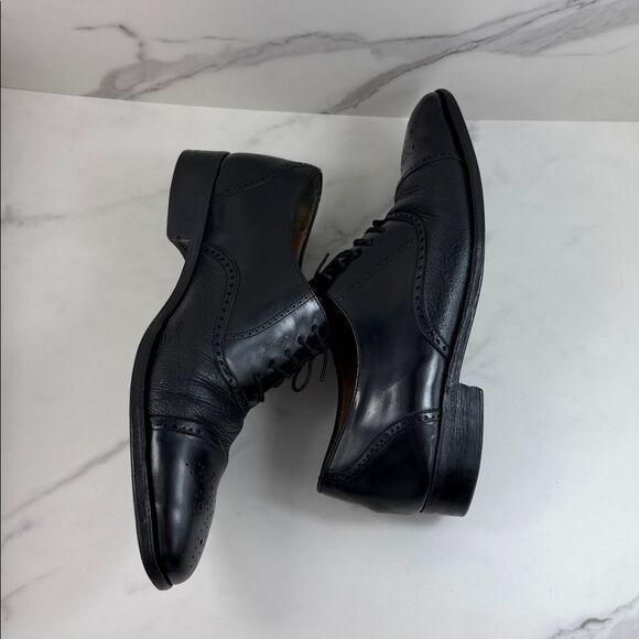 Mezlan Tyson Black Leather Cap Toe Oxford Lace Up Dress Shoes Mens 8.5 W main image 5